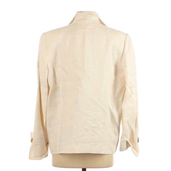 New LINDA ALLARD ELLEN TRACY Blazer Size 6 Cream Linen Oversized Summer Jacket - Picture 2 of 9